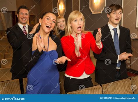 Theatre Audience Clapping And Cheering Royalty Free Stock Photo - Image ...