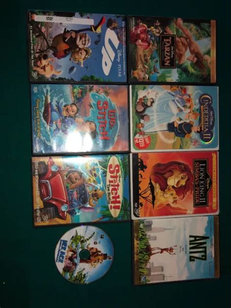 LOT OF 8 Disney Dvd Cinderella Tarzan Lion King Ii Antz Lilo Stitch