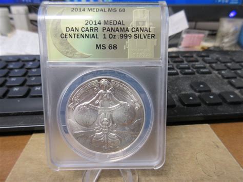 2014 Panama Canal 100th Anniv Silver Medal By Daniel Carr Anacs Ms 68 Ebay