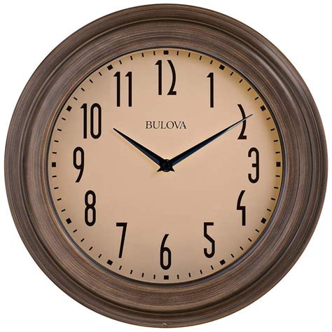 Bulova Beacon Multistep Dark Wood 14 Round Wall Clock 58c48 Lamps Plus