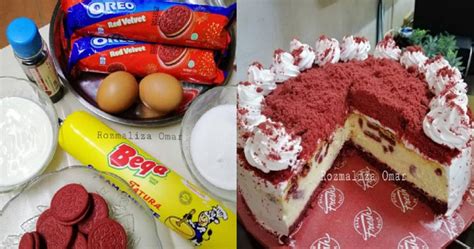 Hanya Guna 7 Bahan Untuk Buat Red Velvet Oreo Cheesecake Hot Fm