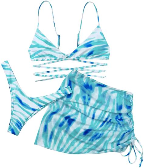 Soly Hux Women S Tie Dye Wrap Bikini Bathing Suits With Mesh Beach