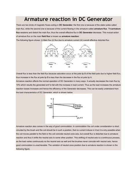 Armature reaction in DC Generator