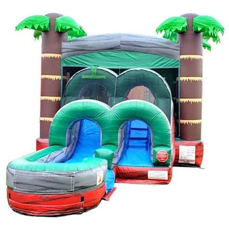 Tropical Bounce House & Slide Combo (Wet/ Dry) - Bounce Bounce Bounce