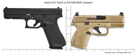 Glock G Gen Vs Fn Mdr Compact Size Comparison Handgun Hero