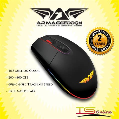 Armaggeddon Grumman Raven Iii Rgb Gaming Mouse Free Mouse Pad Shopee