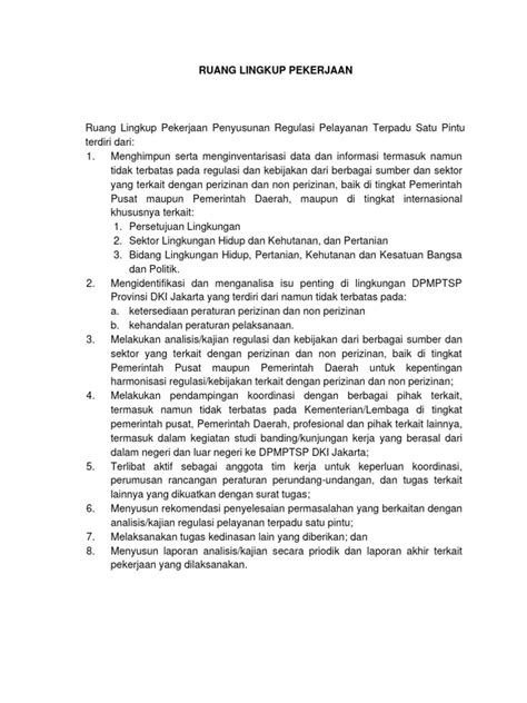 Ruang Lingkup Pekerjaan Paket 1 Pdf