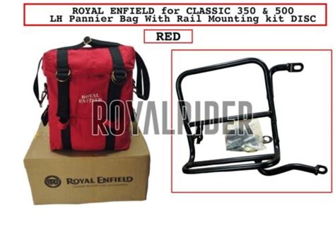 Royal Enfield Lh Sac De Valise Rouge Et Kit De Montage Disque Pour