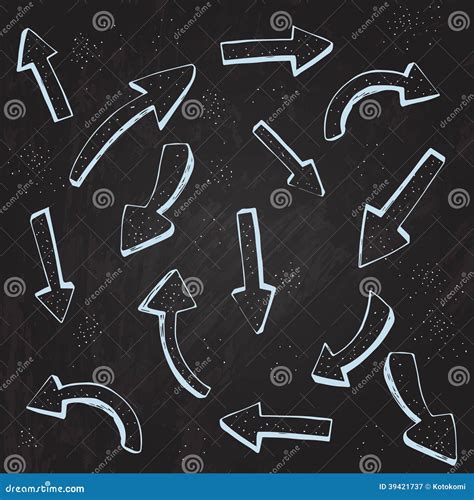 Chalk Arrows Drawing On The Blackboard Business Vector Backrgound Stock