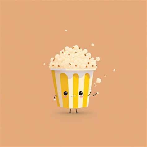 Premium Photo Cute Kawaii Popcorn Vector Illustration