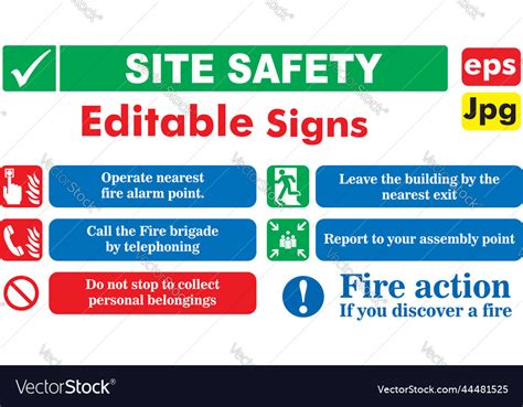 Work Safety Signs Royalty Free Vector Image Vectorstock