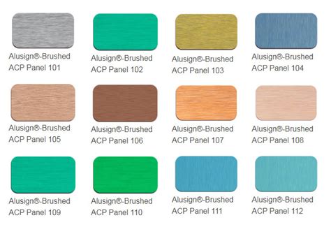 Alusign Aluminum Composite Panel Color Chart Aluminum Composite Panel