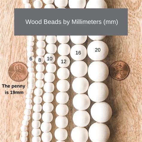 Sizing Chart Beads Inc Wood Beads Diy Bead Size Chart Bead Crafts