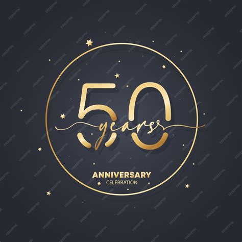 Шаблон логотипа юбилей 50 лет. 50-летие, значок годовщины свадьбы ...