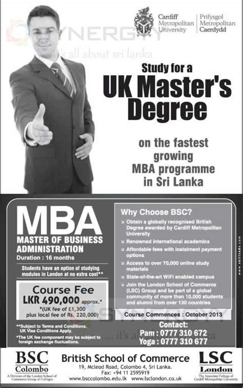 Cardiff Metropolitan University Mba In Sri Lanka Synergyy