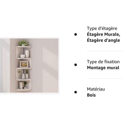 Étagères de Coin murales étagère Murale Radiale à Angle Radial