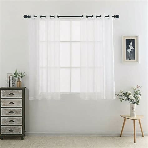 2 Pack Basic Home Grommet Top Sheer Voile Window Curtains Assorted