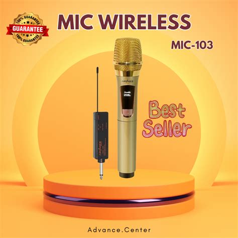 Jual Advance Mic Microphone Profesional Mic Wireless Gold