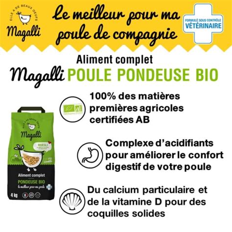 Magalli Aliment Complet Bio Pour Poule Pondeuse Kg Gamm Vert