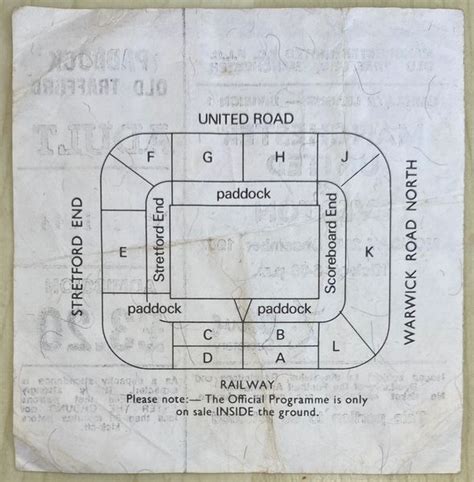 1987 88 ORIGINAL DIVISION ONE TICKET MANCHESTER UNITED V EVERTON