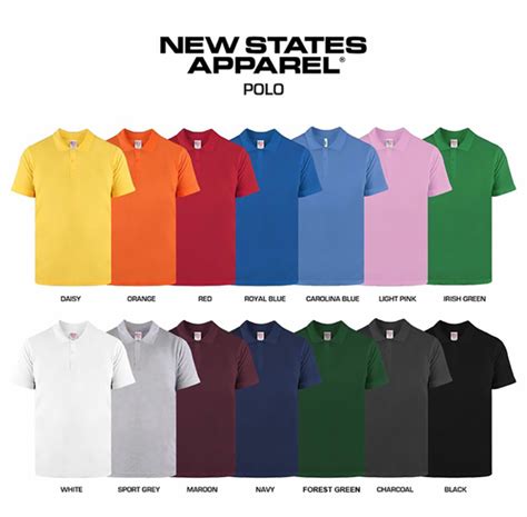 New States Apparel Premium Cotton Polo Shirt 8100 NSA Polo Shirt