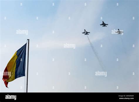 U S Air Force F Fighting Falcon Aircraft Alongside Romanian Air