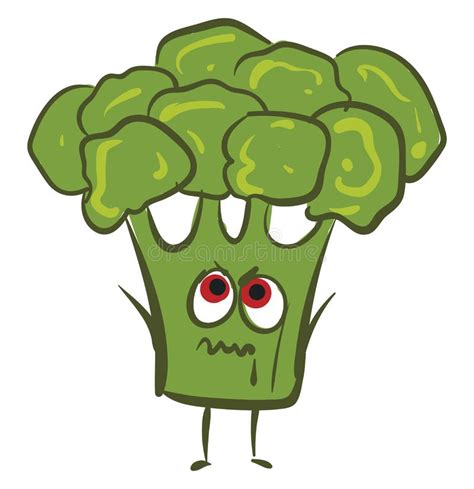 Afbeelding Van Boze Broccoli Vector Of Kleurenillustratie Vector