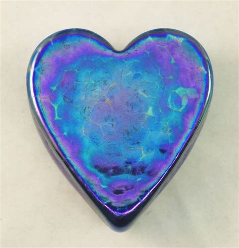 Silver Blue Heart Paperweight by Ken Hanson and Ingrid Hanson (Art Glass Paperweight) | Artful ...