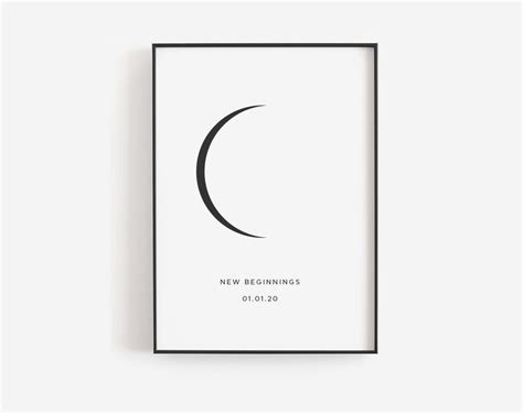 Moon Phases TEMPLATE, Moon Print, Moon Poster, Moon Art, Thin Moon ...