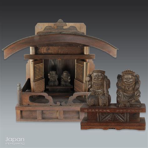 Antique Kamidana Shinto Shrine With Ebisu and Daikoku, Japanese God ...