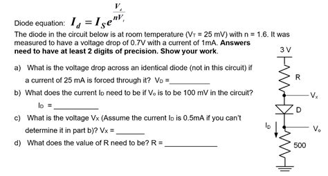 Solved Nv A Ise Diode Equation The Diode In The Circuit Chegg