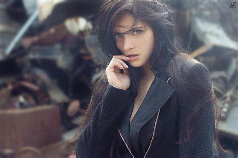 Women Model Brunette Brown Eyes Long Hair Eric Elger HD Wallpapers Desktop And Mobile