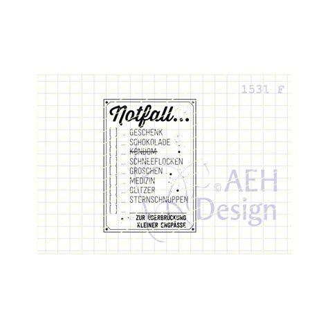 Aeh Design Gummistempel F Notfall Schokolade Glitzer Medizin Ge