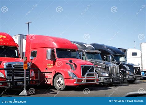 Big Rig Parking Editorial Stock Photo Image Of Commercial