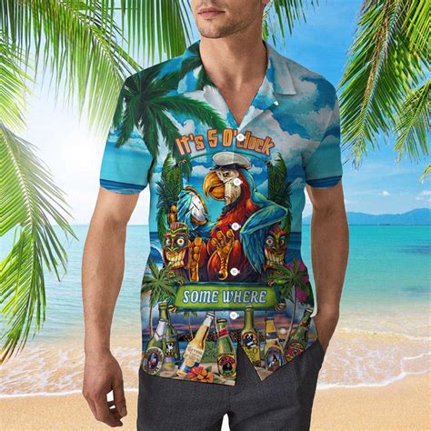 Parrot Its 5 Oclock Somewhere Hawaiian Shirt For Men And Women Wt1653