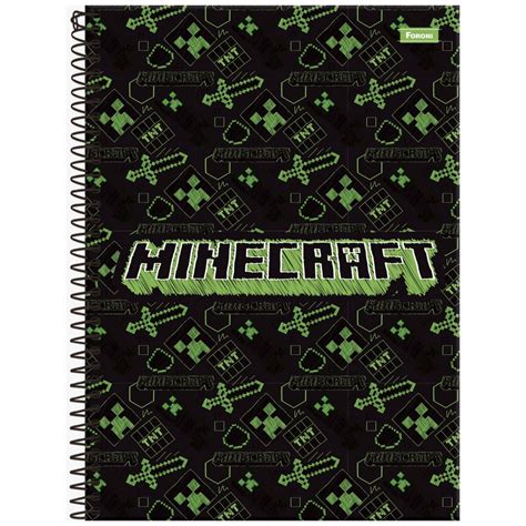 Kit Caderno Espiral Minecraft Caderno Desenho Minecraft Sandra