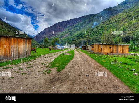 Village In Peruvian Andes Stock Photo Alamy