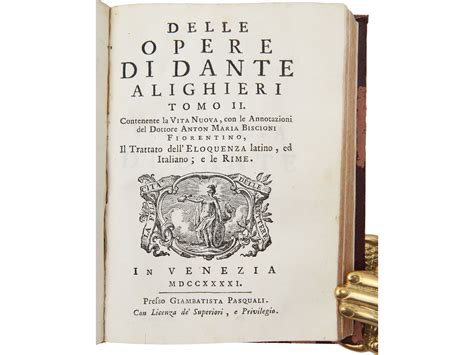 Dante Alighieri Delle Opere Di Dante Alighieri Asta La Collezione