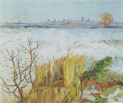 "Landscape in the snow with Arles in the Background" Vincent van Gogh ...