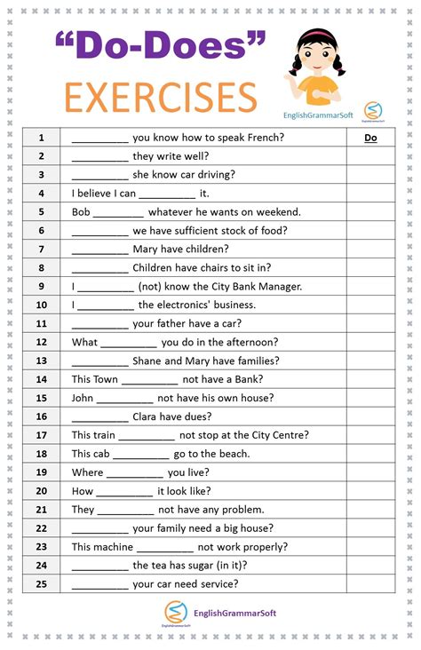 Do And Does Worksheet