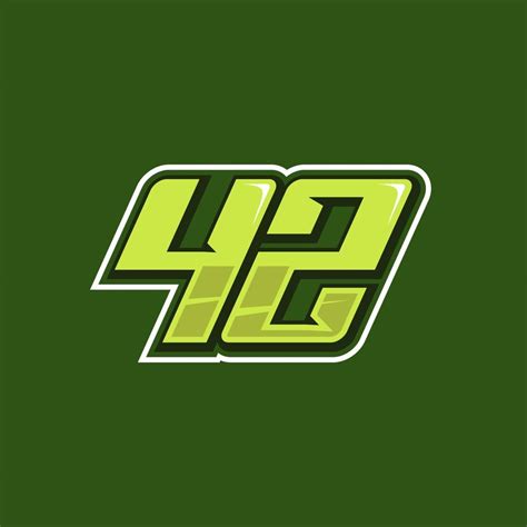 Racing number 42 logo design vector 16665899 Vector Art at Vecteezy