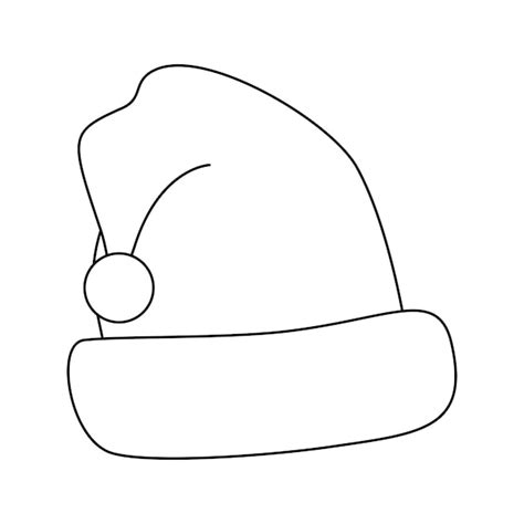 Dibujo para colorear con gorro de papá noel para niños Vector Premium