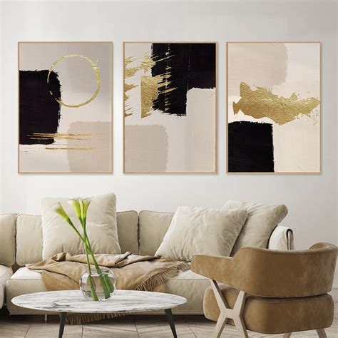 3PCS Black Gold Rough Organic Texture Of Tree Rings Canvas, 43% OFF