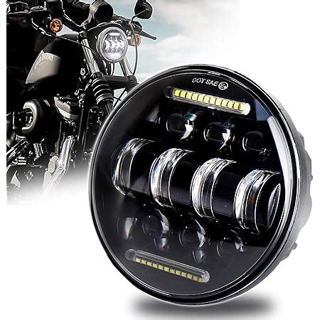 5 3 4 5 75 LED Headlight With White DRL Driving Headlight For Harley