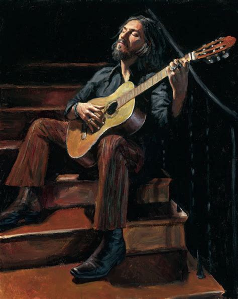 Self Portrait with Guitar painting | Fabian Perez Art