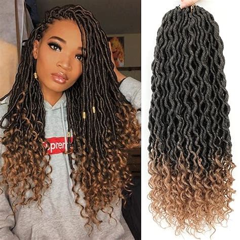 Lihui Faux Locs Crochet Hair 18 Inch Goddess Locs Crochet Hair Pre Looped Soft Crochet Faux Locs