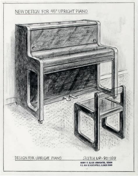 Upright Piano Design Presentation Design Drawing The Art Institute