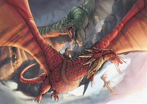 Mya And Meleys Vs Vhagar And Sunfyre Dragon Battle Art