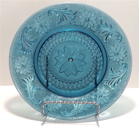 Vintage Glassware Blue Depression Glass Plates by VintageVybe