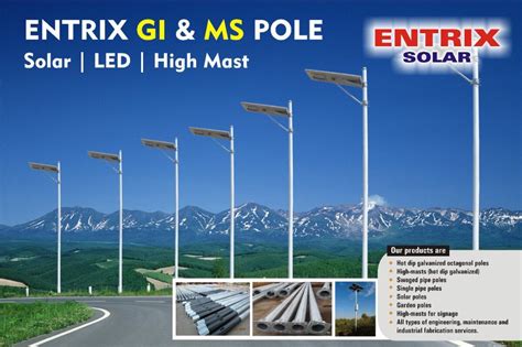 Mild Steel High Mast Lighting Pole For Highway Size 6 Meter At